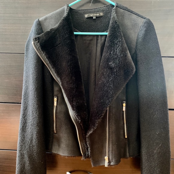 Zara Black Biker Jacket (wool and polyester) - Picture 3 of 6